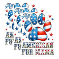 (3 Pack) American Fur Mama Decals - Patriotic Dog Mom - USA Flag Paw Print - 3 Inches On Longest Side - Easy Peel & Apply - Made in USA - 3MCS6218