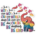(3 Pack) Be Kind Decals - Elephant Puzzle - Autism Awareness Decal - 3 Inches On Longest Side - Easy Peel & Apply - Made in USA - 3MCS0050