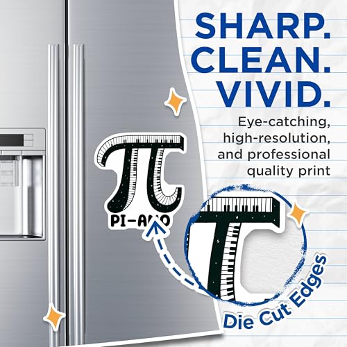 (2 Pack) Pi-ano Magnets - Piano Design - 5" On Longest Side - for Cars, Fridges, Toolboxes - Made in USA - MAG8163