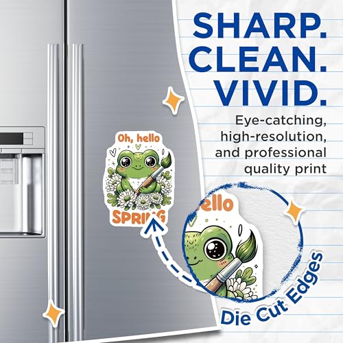 (2 Pack) Oh Hello Spring Magnets - Cute Frog Flower Art - Springtime Seasonal Decor - 5" On Longest Side - for Cars, Fridges, Toolboxes - Made in USA - MAG8011