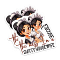 (2 Pack) Shitty Housewife Magnets - Funny Messy Maid Humor - Relatable Mom Fridge Decor - Kitchen Home Accessory - 5 Inches On Longest Side - Thick Durable Magnet - Made in USA - MAG37841