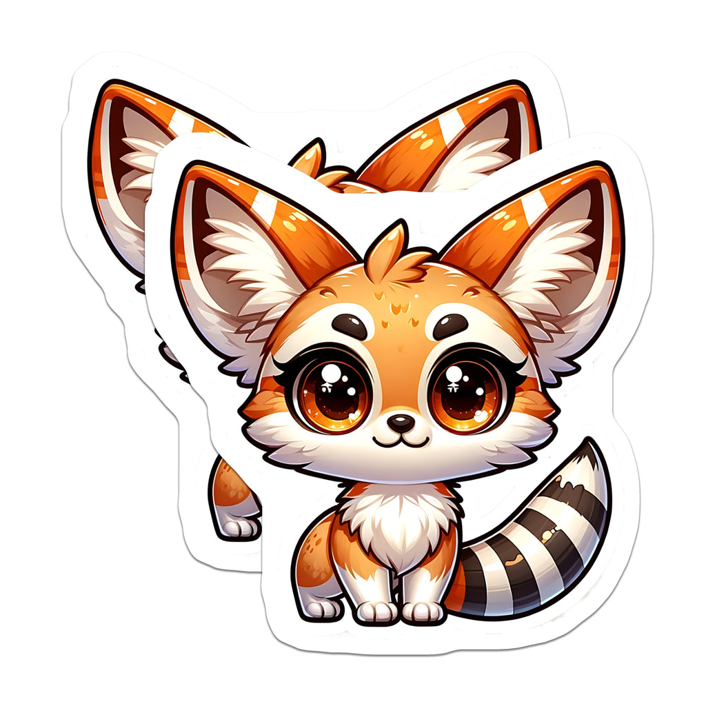 (2 Pack) Cute Fennec Fox Magnets - Adorable Animal Design - Kawaii Refrigerator Locker Magnetic Accessory - 5 Inches On Longest Side - Thick Durable Magnet - Made in USA - MAG36890