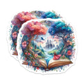 (2 Pack) Storybook Magnets - Fantasy Art Landscape - Magical Castle Scene Decor - Whimsical Reader Collector - 5 Inches On Longest Side - Thick Durable Magnet - Made in USA - MAG36149