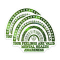 (2 Pack) Mental Health Awareness Stickers - Motivational Quote Stickers - Green Ribbon Stickers - 5" On Longest Side - Sticks to Smooth Flat Surfaces - Made in USA - BMCS4737