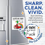 (2 Pack) Funny Duck Truck Magnets - Rainbow Duck Quote - Humor Car Accessory - Bright Fridge Magnet Set - 5" On Longest Side - for Cars, Fridges, Toolboxes - Made in USA - MAG5623