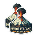 (2 Pack) Pavlof Volcano Magnets - Alaska Travel Souvenir - Volcanic Mountain Art Decor - 5 Inches On Longest Side - Thick Durable Magnet - Made in USA - MAG19572