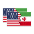 (2 Pack) USA Iran Flag Magnets - Political Statement - Fridge Locker Decoration - 5" On Longest Side - Premium Magnet - for Cars, Refrigerators, Toolboxes, Lockers - Made in USA - MAG17296