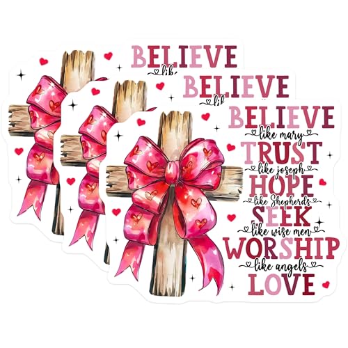 (3 Pack) Religious Decals - Christian Stickers - Inspirational Decal - 3 Inches On Longest Side - Easy Peel & Apply - Made in USA - 3MCS2182