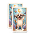 (2 Pack) Whimsical Dog Magnets - Tarot Inspired Puppy Art - Celestial Canine Decor Magnets - 5 Inches On Longest Side - Thick Durable Magnet - Made in USA - MAG22495