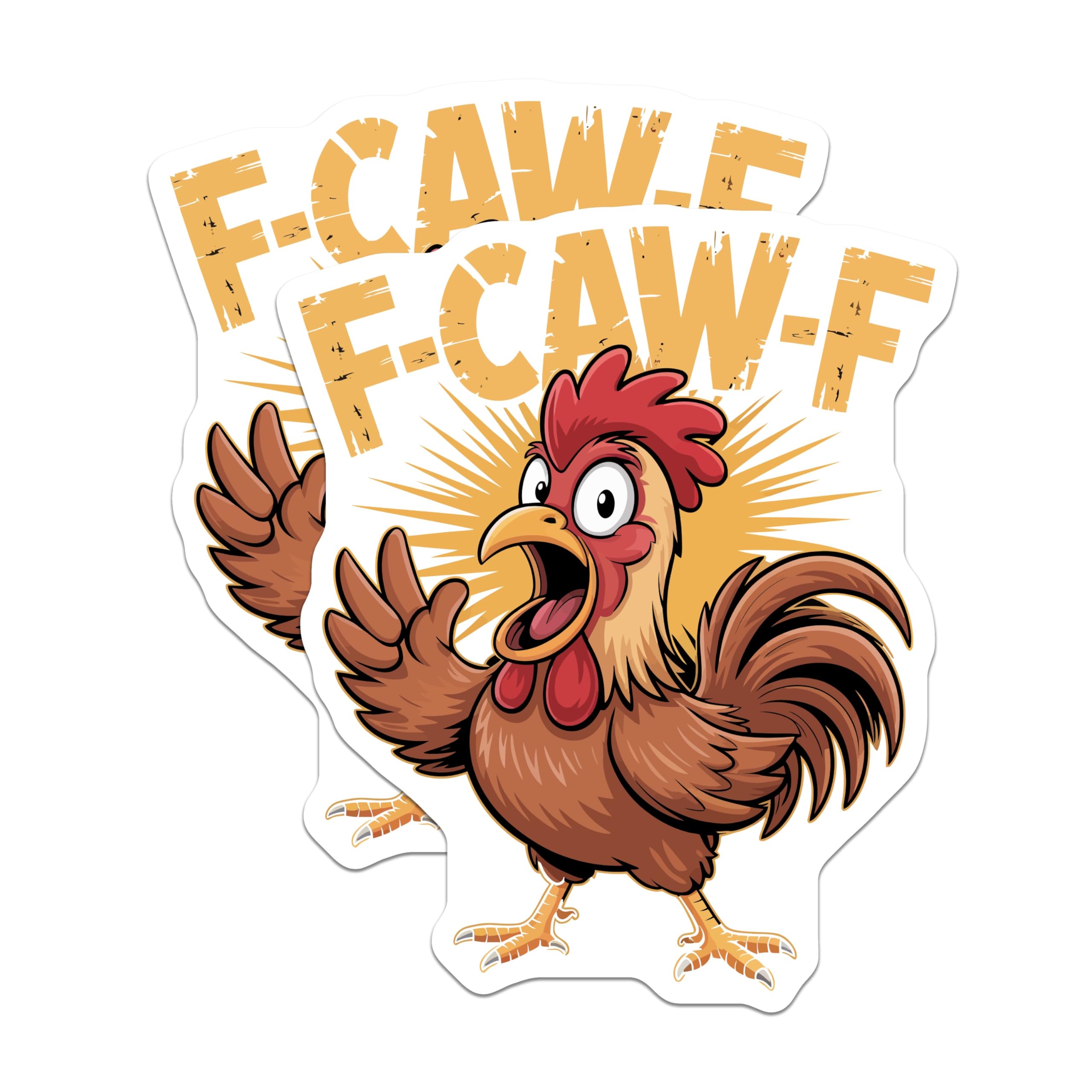 (2 Pack) Funny Rooster Magnets - Crazy Chicken - Farm Animal Refrigerator Magnets - 5" On Longest Side - Premium Magnet - for Cars, Refrigerators, Toolboxes, Lockers - Made in USA - MAG14738