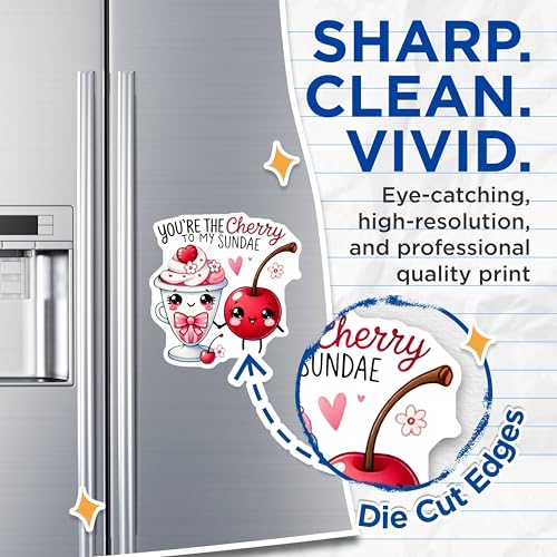(2 Pack) Cherry to My Sundae Magnets - Cute Cherry Sundae - Romantic Kitchen - 5" On Longest Side - for Cars, Refrigerators, Toolboxes, Lockers - Made in USA BMCS3393