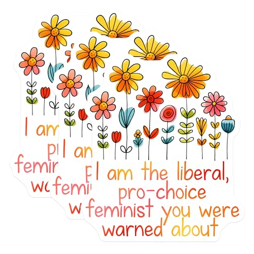 (3 Pack) Feminist Pro Choice Decals - Liberal Stickers - Political Flower Power - 3 Inches On Longest Side - Easy Peel & Apply - Made in USA - 3MCS7103