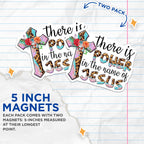 (2 Pack) Power in The Name of Jesus Magnets - Faith Magnet - Religious Decorative Magnet - Inspirational Magnet for Home - 5" On Longest Side - for Cars, Fridges, Toolboxes - Made in USA - MAG5634