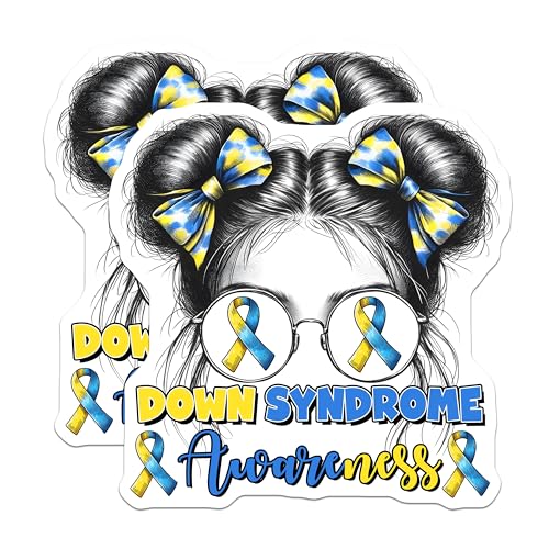 (2 Pack) Down Syndrome Awareness Magnets - Awareness Decor - 5" On Longest Side - for Cars, Fridges, Toolboxes - Made in USA - MAG8199