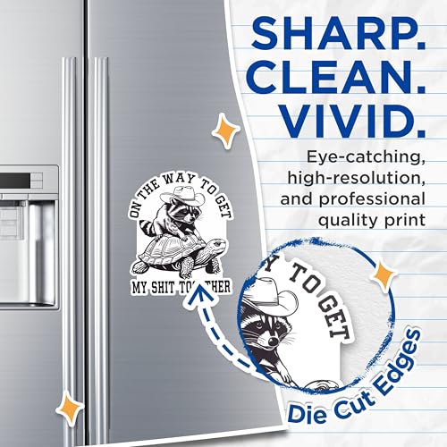 (2 Pack) Raccoon and Turtle Magnets - Funny Animal Magnets - Motivational Fridge Magnets- 5" On Longest Side - for Fridges, Toolboxes, Cars - Made in USA - MAG2560