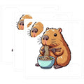 (3 Pack) Capybara Ramen Decals - Noodle Lover - Cute Animal Decal - 3 Inches On Longest Side - Easy Peel & Apply - Made in USA - 3MCS8681