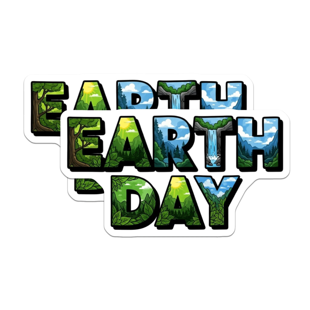 (2 Pack) Earth Day Magnets - Nature Landscape Scenery - Environmental Message Decor - Planet Protection Reminder - 5 Inches On Longest Side - Thick Durable Magnet - Made in USA - MAG22303