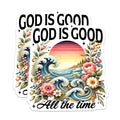 (2 Pack) Christian Magnets - God is Good Art - Ocean Floral Decor - 5 Inches On Longest Side - Thick Durable Magnet - Made in USA - MAG28520