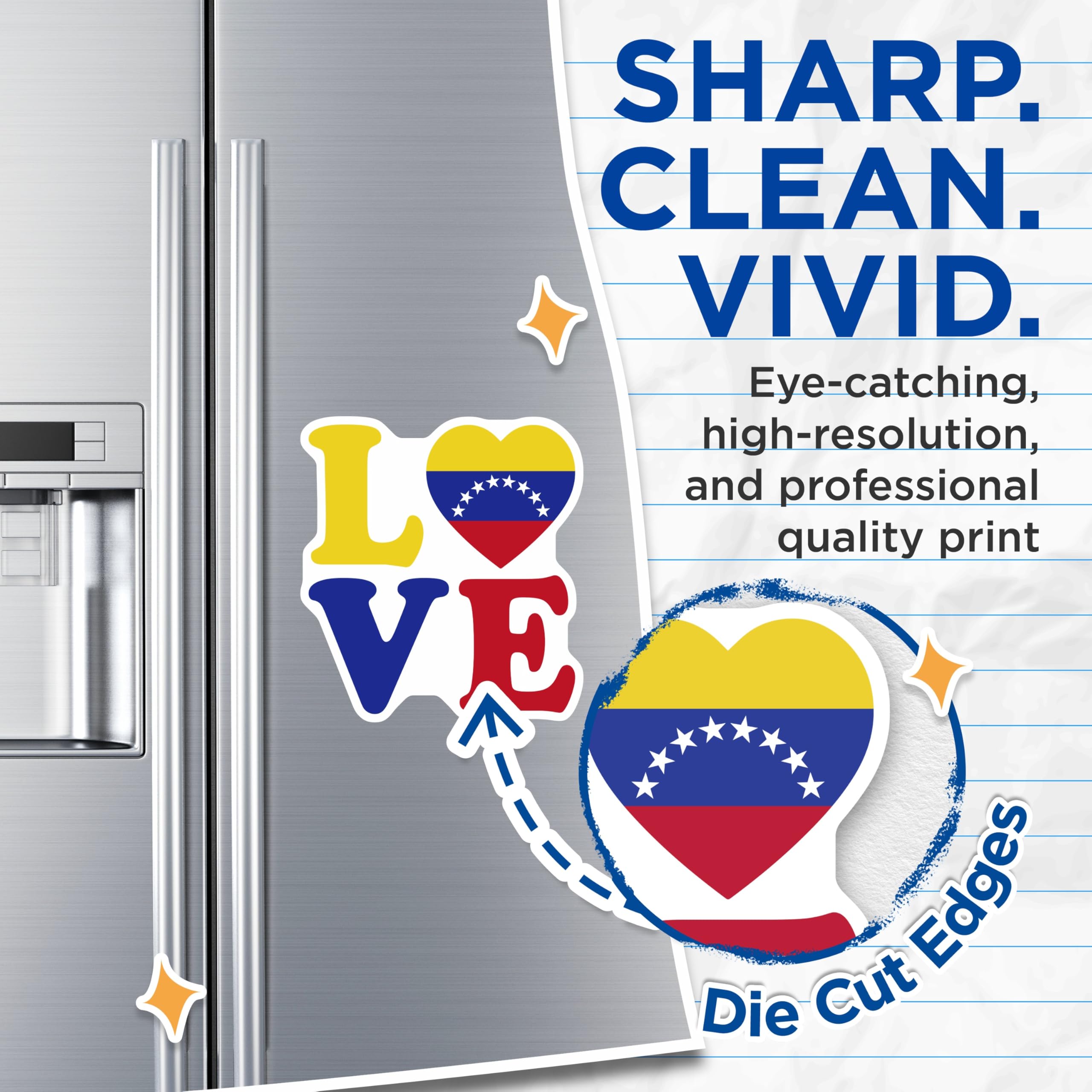 (2 Pack) Venezuela Love Magnets - Venezuelan Flag Pride - National Pride Souvenirs - 5" On Longest Side - Premium Magnet - for Cars, Refrigerators, Toolboxes, Lockers - Made in USA - MAG17426