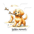 (2 Pack) Cute Puppy Magnets - Adorable Dog Fridge Magnets - Golden Retriever ation - Animal Lovers Magnets - 5" On Longest Side - for Cars, Fridges, Toolboxes - Made in USA - MAG3624