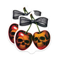 (2 Pack) Skull Cherry Magnets - Goth Aesthetic Decor - Dark Romance Refrigerator Accessories - 5 Inches On Longest Side - Thick Durable Magnet - Made in USA - MAG36544