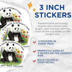 (3 Pack) Panda Decals - Quiet Moment - Laptop Stickers - 3 Inches On Longest Side - Easy Peel & Apply - Made in USA - 3MCS8722