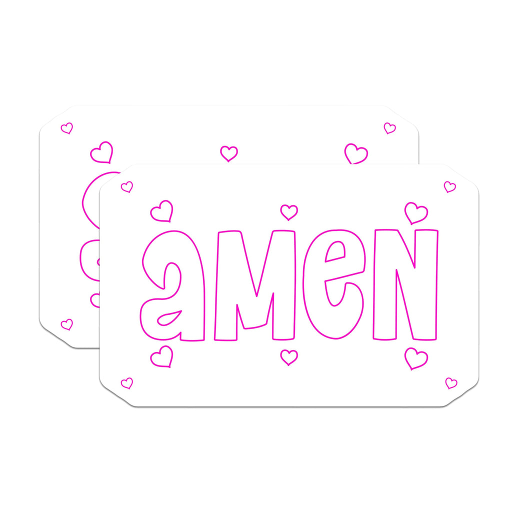 (2 Pack) Amen Magnets - Christian Faith Decor - Spiritual Refrigerator Accessory - 5 Inches On Longest Side - Thick Durable Magnet - Made in USA - MAG24203