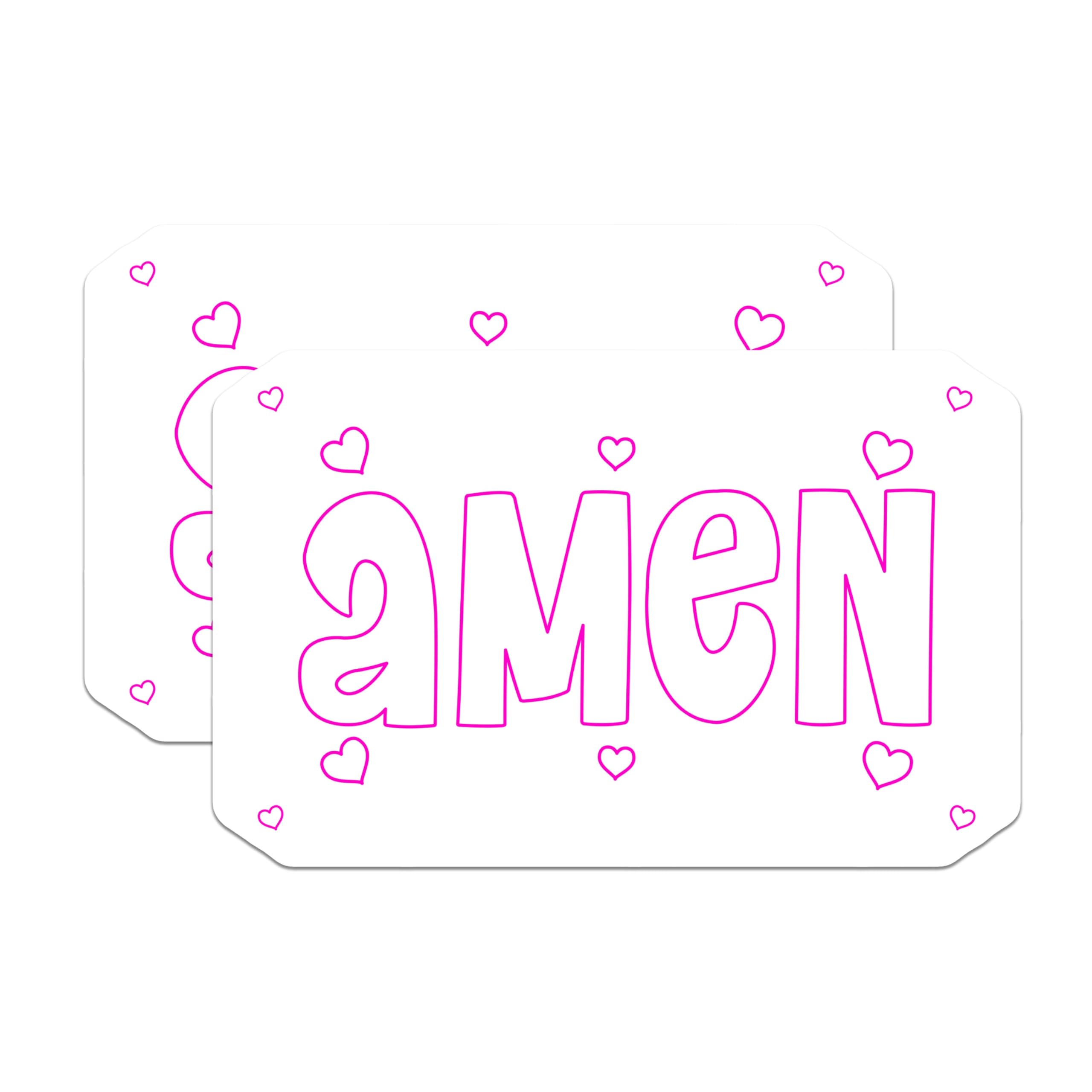 (2 Pack) Amen Magnets - Christian Faith Decor - Spiritual Refrigerator Accessory - 5 Inches On Longest Side - Thick Durable Magnet - Made in USA - MAG24203