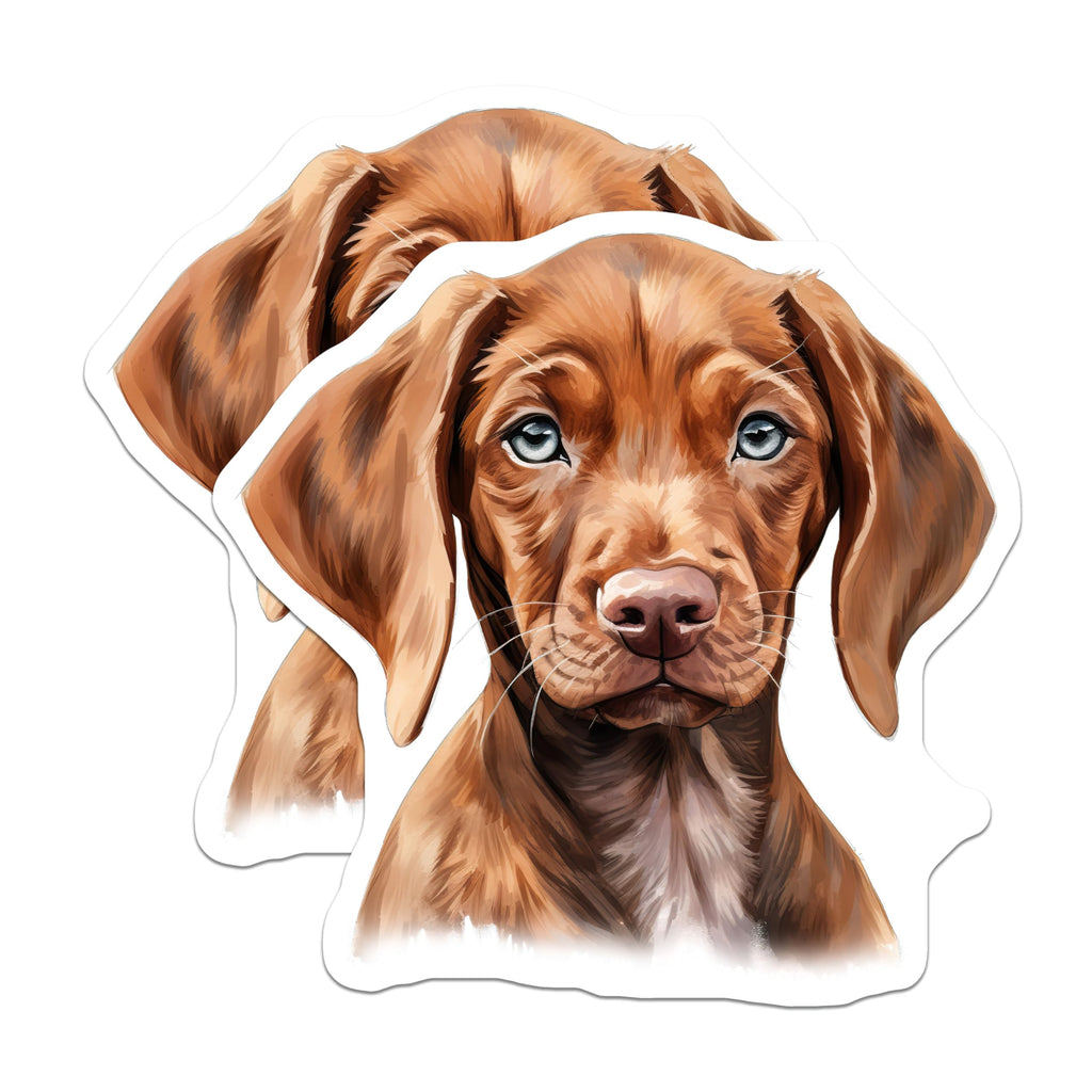 (2 Pack) Vizsla Puppy Magnets - Cute Dog Art - Refrigerator Decor Set - 5 Inches On Longest Side - Thick Durable Magnet - Made in USA - MAG25179