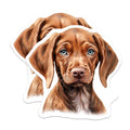 (2 Pack) Vizsla Puppy Magnets - Cute Dog Art - Refrigerator Decor Set - 5 Inches On Longest Side - Thick Durable Magnet - Made in USA - MAG25179