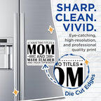 (2 Pack) Mom and Math Teacher Magnets - Funny Teacher Magnet - Inspirational Mom Decor - 5" On Longest Side - for Cars, Fridges, Toolboxes - Made in USA - MAG5583