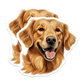 (2 Pack) Golden Retriever Dog Magnets - Happy Canine Illustration - Pet Lover Decor for Fridge - 5 Inches On Longest Side - Thick Durable Magnet - Made in USA - MAG28547