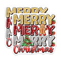 (2 Pack) Christmas Magnets - Merry Merry Merry Christmas Design - Gingerbread Tree Festive Decor - 5 Inches On Longest Side - Thick Durable Magnet - Made in USA - MAG23354