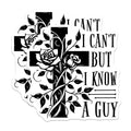 (2 Pack) I Can't But I Know A Guy Magnets - Inspirational Cross Magnets - Rose Vine Cross Magnets - 5" On Longest Side - for Cars, Refrigerators, Toolboxes, Lockers - Made in USA BMCS3415