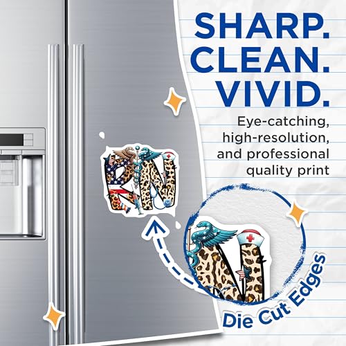 (2 Pack) RN Magnets Magnets - Nurse Magnet Decor - 5" On Longest Side - Made in USA - Sticks to Refrigerators & Metal Surfaces - MAG8476