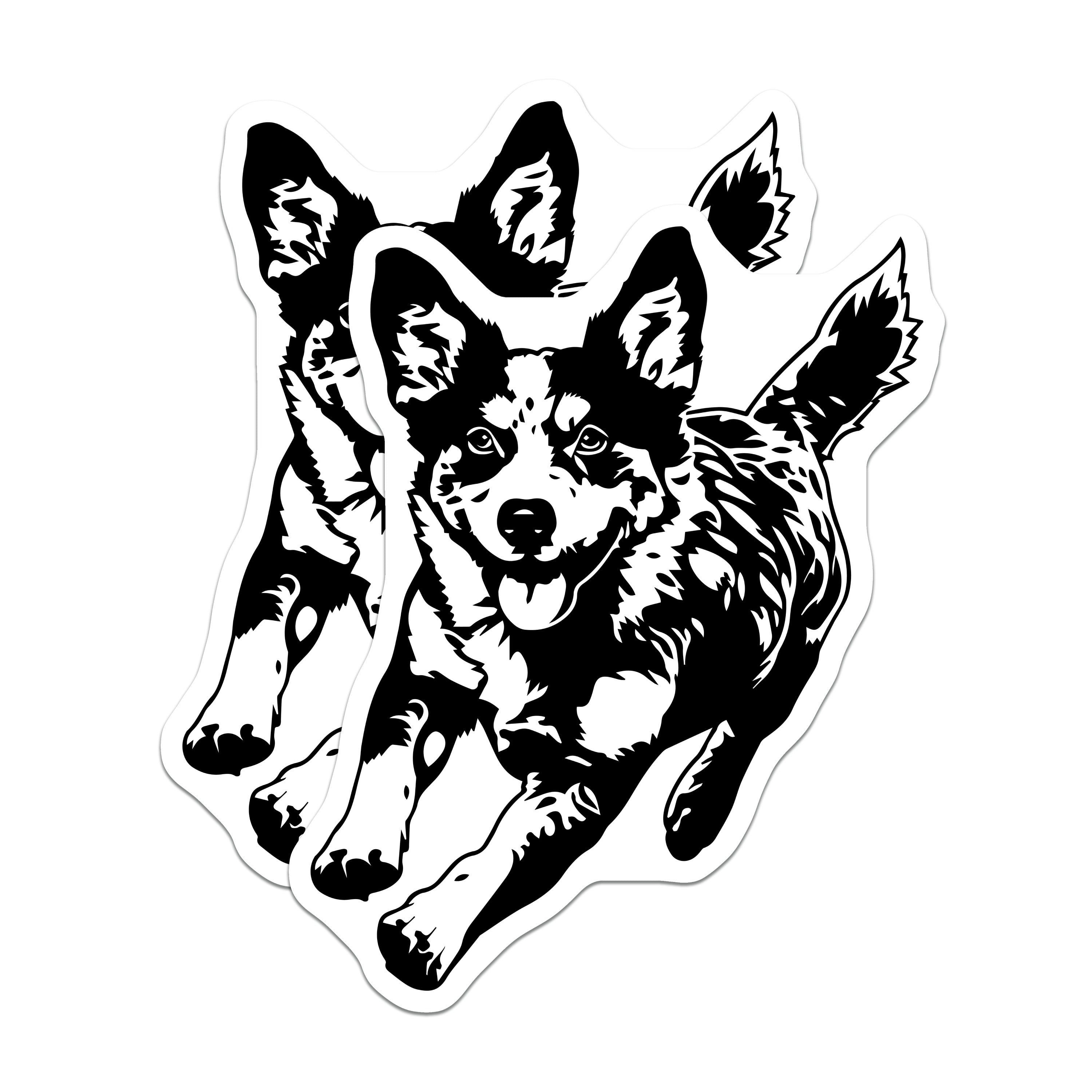 (2 Pack) Corgi Dog Magnets - Minimalist Pet Art - Fridge Decor - Dog Mom Dad Locker Accessories - 5 Inches On Longest Side - Thick Durable Magnet - Made in USA - MAG37514