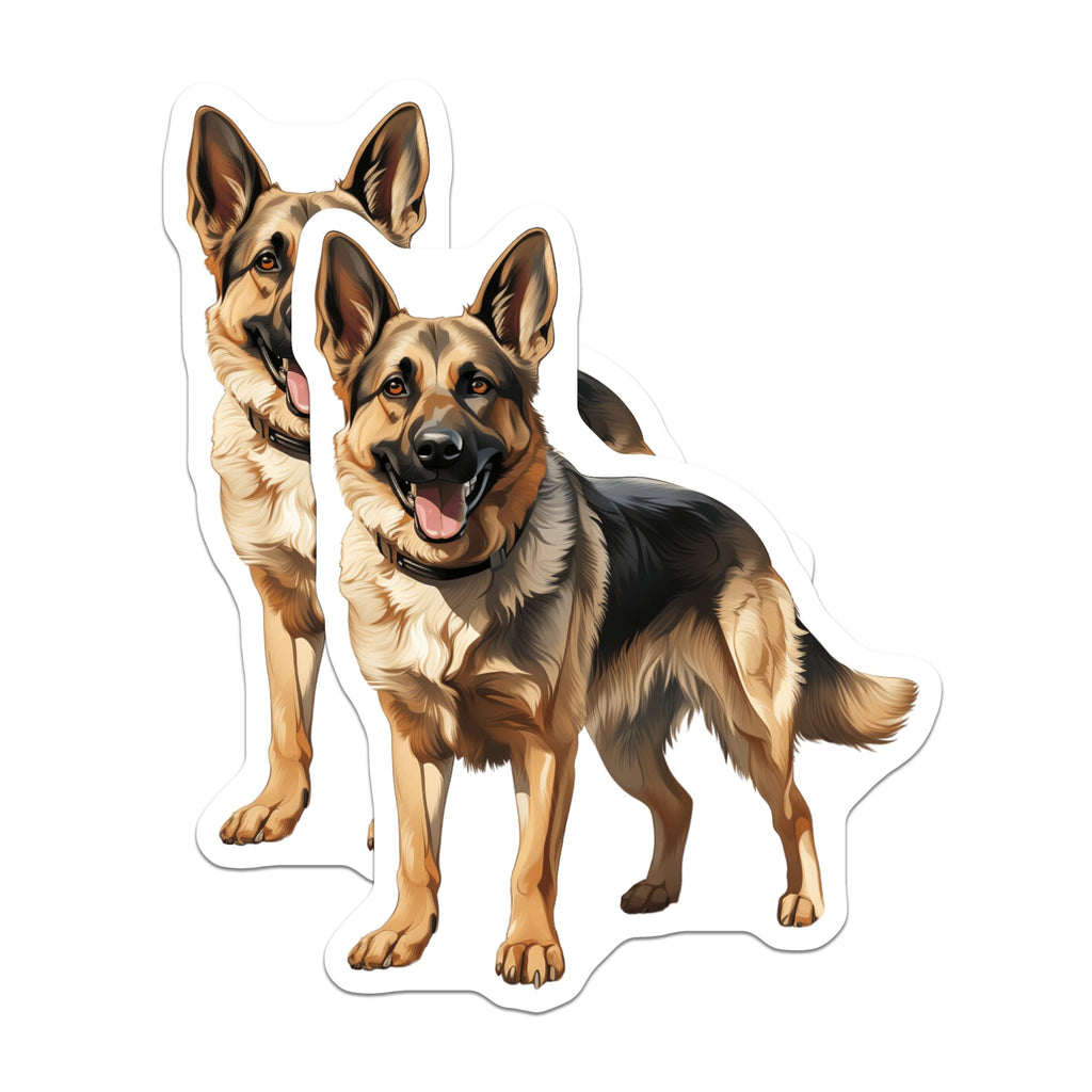 (2 Pack) German Shepherd Dog Magnets - Loyal GSD Decor - Pet Parent Accessories - Animal Lover Collectible - 5 Inches On Longest Side - Thick Durable Magnet - Made in USA - MAG28524