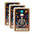 (3 Pack) Crafter Skeleton Decals - Artistic Skull Decal - Crafting Laptop Decals - 3 Inches On Longest Side - Easy Peel & Apply - Made in USA - 3MCS4142