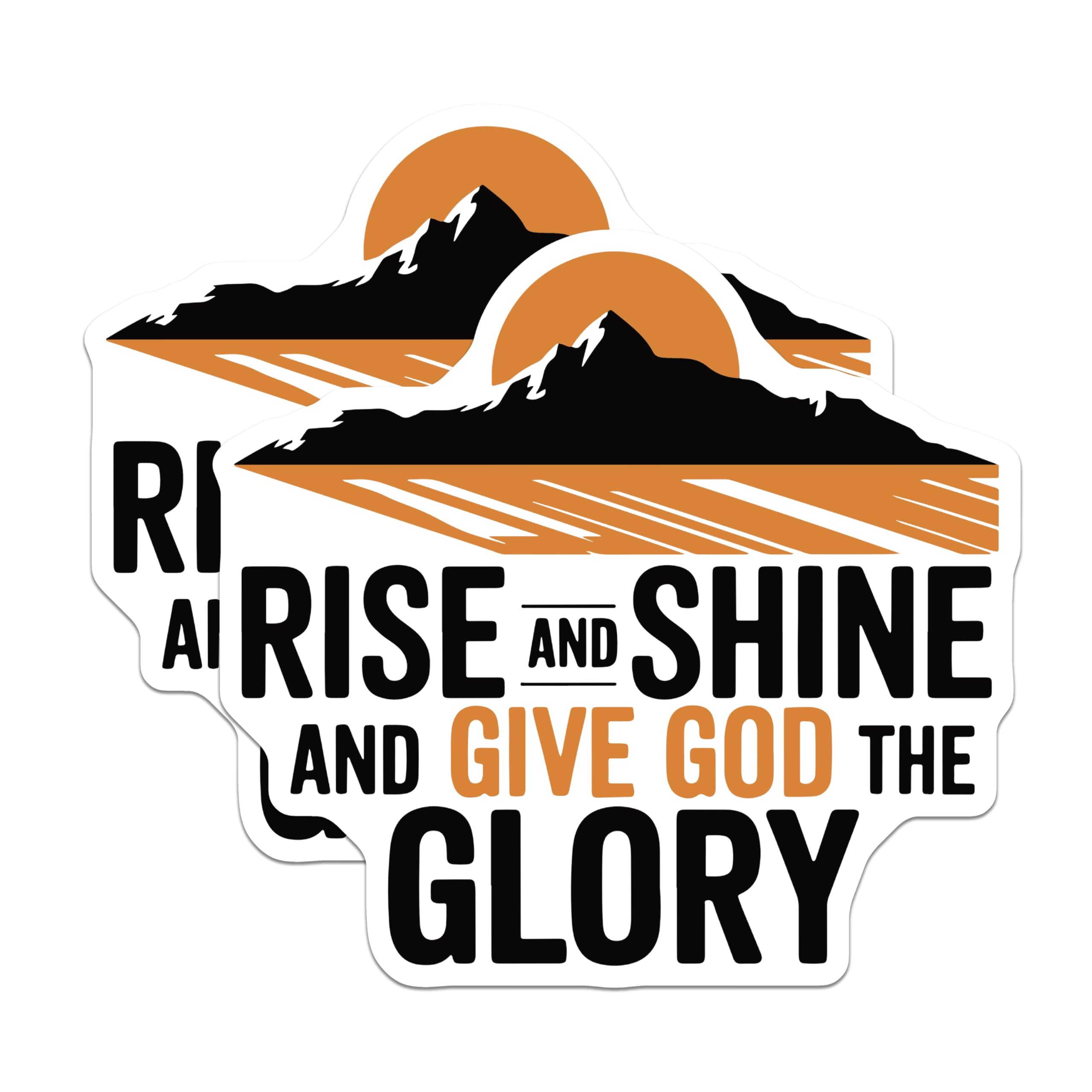 (2 Pack) Rise and Shine Magnets - Mountain and Sun - Christian Home Decor - 5" On Longest Side - Premium Magnet - for Cars, Refrigerators, Toolboxes, Lockers - Made in USA - MAG15609