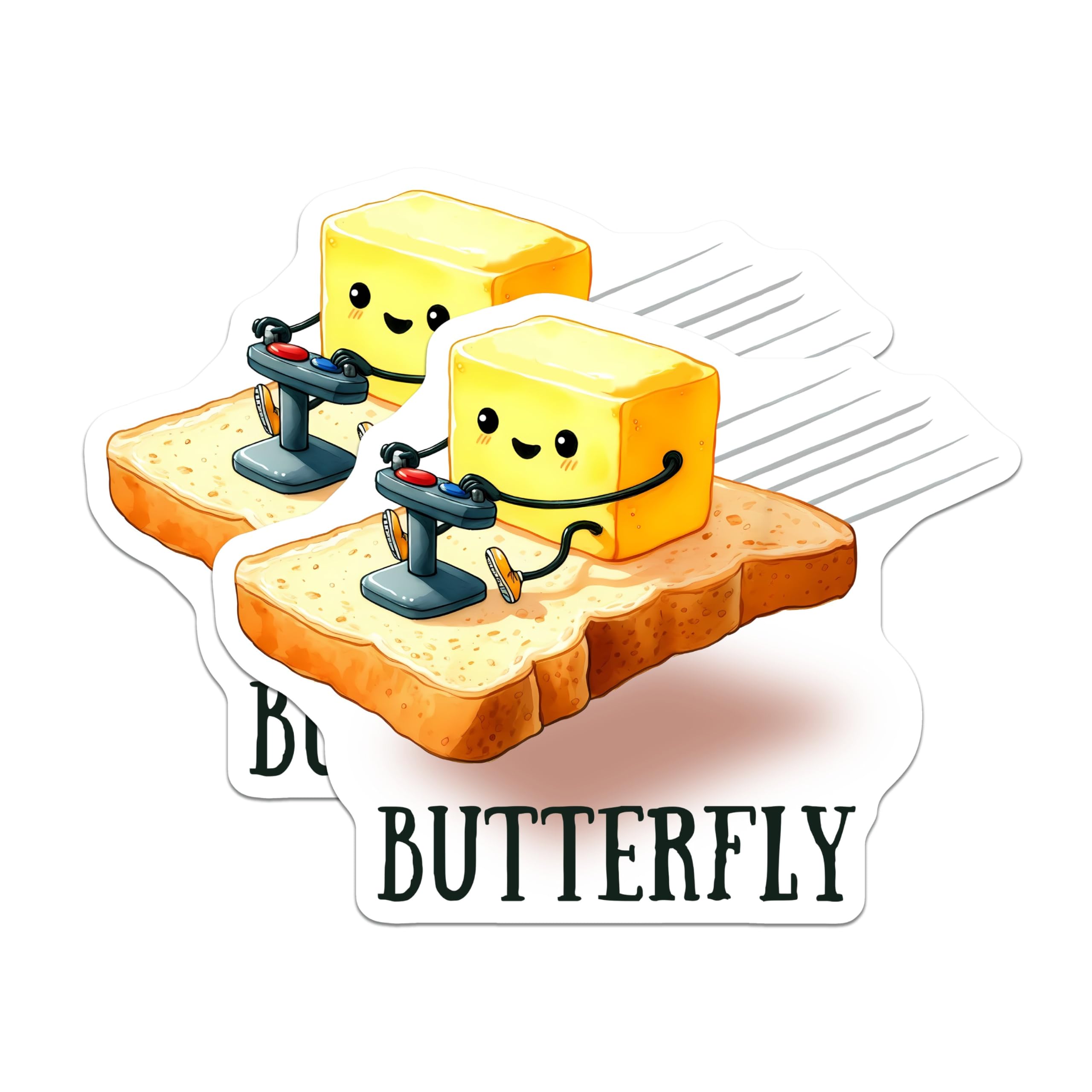 (2 Pack) Cute Butter Toast Magnets - Fun Kitchen Decor - 5" On Longest Side - for Cars, Fridges, Toolboxes - Made in USA - MAG7597