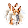 (2 Pack) Watercolor Dog Magnets - Basenji Art Magnet - Pet Lover Fridge Decor - 5 Inches On Longest Side - Thick Durable Magnet - Made in USA - MAG27491