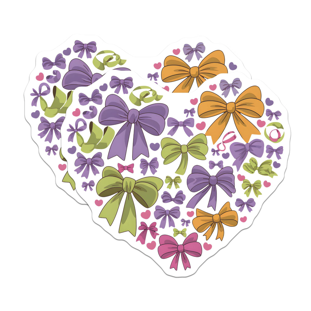 (2 Pack) Bows and Hearts Magnets - Decorative Fridge Magnets - Cute Office Decor - 5" On Longest Side - Premium Magnet - for Cars, Refrigerators, Toolboxes, Lockers - Made in USA - MAG14576