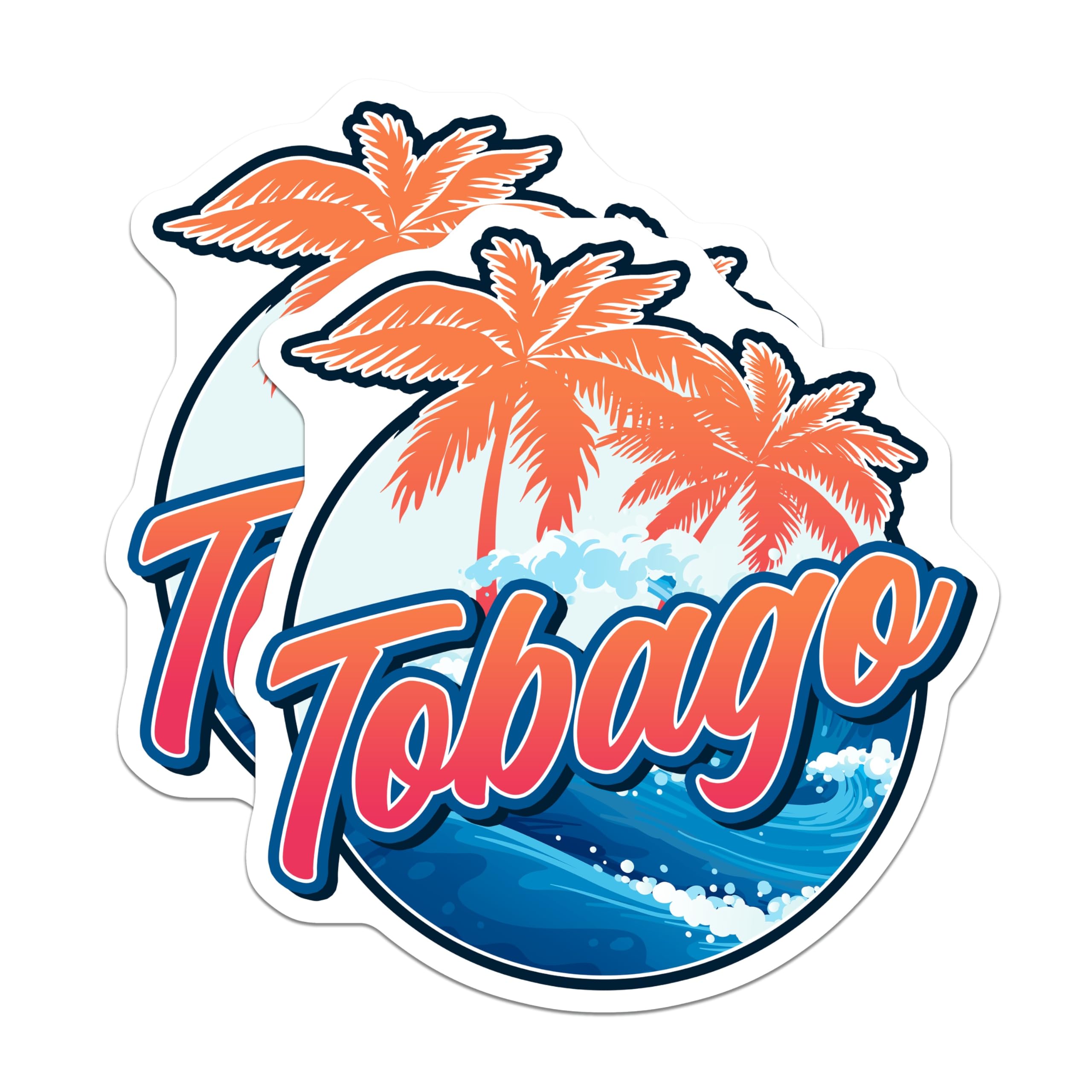 (2 Pack) Tobago Magnets - Tropical Island Decor - Caribbean Travel Souvenir - 5" On Longest Side - Premium Magnet - for Cars, Refrigerators, Toolboxes, Lockers - Made in USA - MAG18955