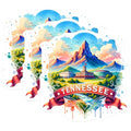 (3 Pack) Tennessee Decals - Watercolor Tennessee Art - Laptop Tennessee Stickers- 3 Inches On Longest Side - Easy Peel & Apply - Made in USA - 3MCS5661
