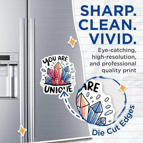 (2 Pack) Inspirational Quote Magnets - Crystal Design - Unique Magnets for Motivation - 5" On Longest Side - for Cars, Fridges, Toolboxes - Made in USA - MAG6619