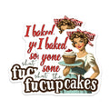 (2 Pack) Funny Baking Magnets - Sassy Pinup Kitchen Decor - Retro Baker Quote Magnets - Adult Humor Fucupcakes - 5 Inches On Longest Side - Thick Durable Magnet - Made in USA - MAG39002