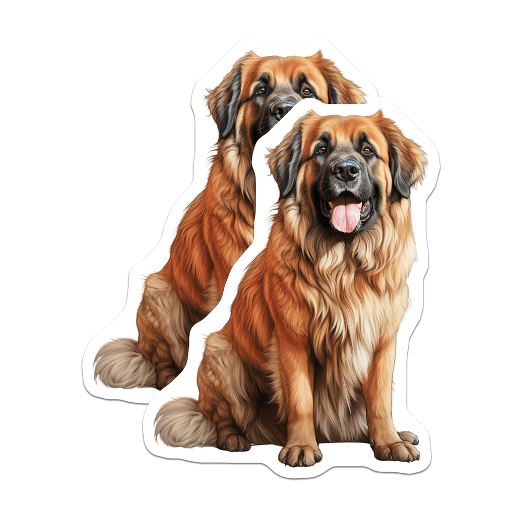 (2 Pack) Leonberger Dog Magnets - Realistic Pet Portrait - Dog Breed Decor for Fridge Home Locker Animal Lover - 5 Inches On Longest Side - Thick Durable Magnet - Made in USA - MAG30072