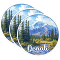 (3 Pack) Denali Decals - National Park Sticker - Alaska Laptop Decals - 3 Inches On Longest Side - Easy Peel & Apply - Made in USA - 3MCS0510
