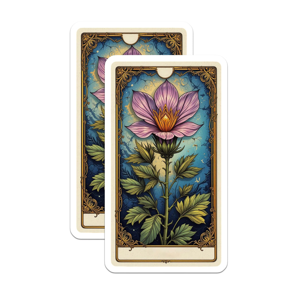 (2 Pack) Ornate Floral Magnets - Mystical Thistle Bloom - Art Nouveau Decor Accent - 5 Inches On Longest Side - Thick Durable Magnet - Made in USA - MAG20389
