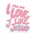 (2 Pack) Love Like Jesus Magnets - Christian Faith Decor - Inspirational Pink Bubbly Sky Message - Religious Art - 5 Inches On Longest Side - Thick Durable Magnet - Made in USA - MAG23403